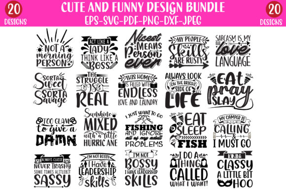Cute and Funny Design Bundle Graphics for Crafts