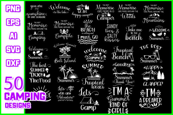 Funny Camping Bundle: Graphics and Crafts for Modern Brands
