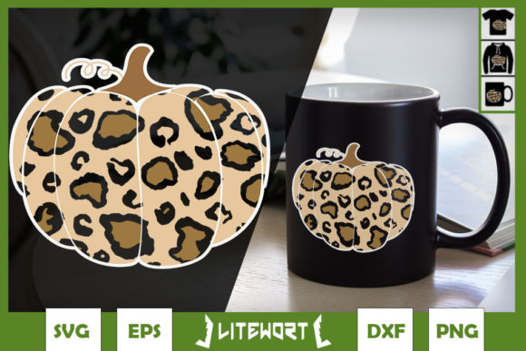 Funny Thanksgiving Pumpkin Leopard Graphics for Crafts