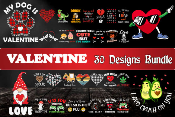 Valentine Bundle SVG 30 Designs Graphics and Crafts